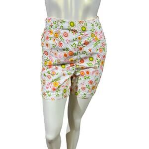 Miss Tona Vintage 1960s High-Rise Floral Cotton Shorts – 27" Waist